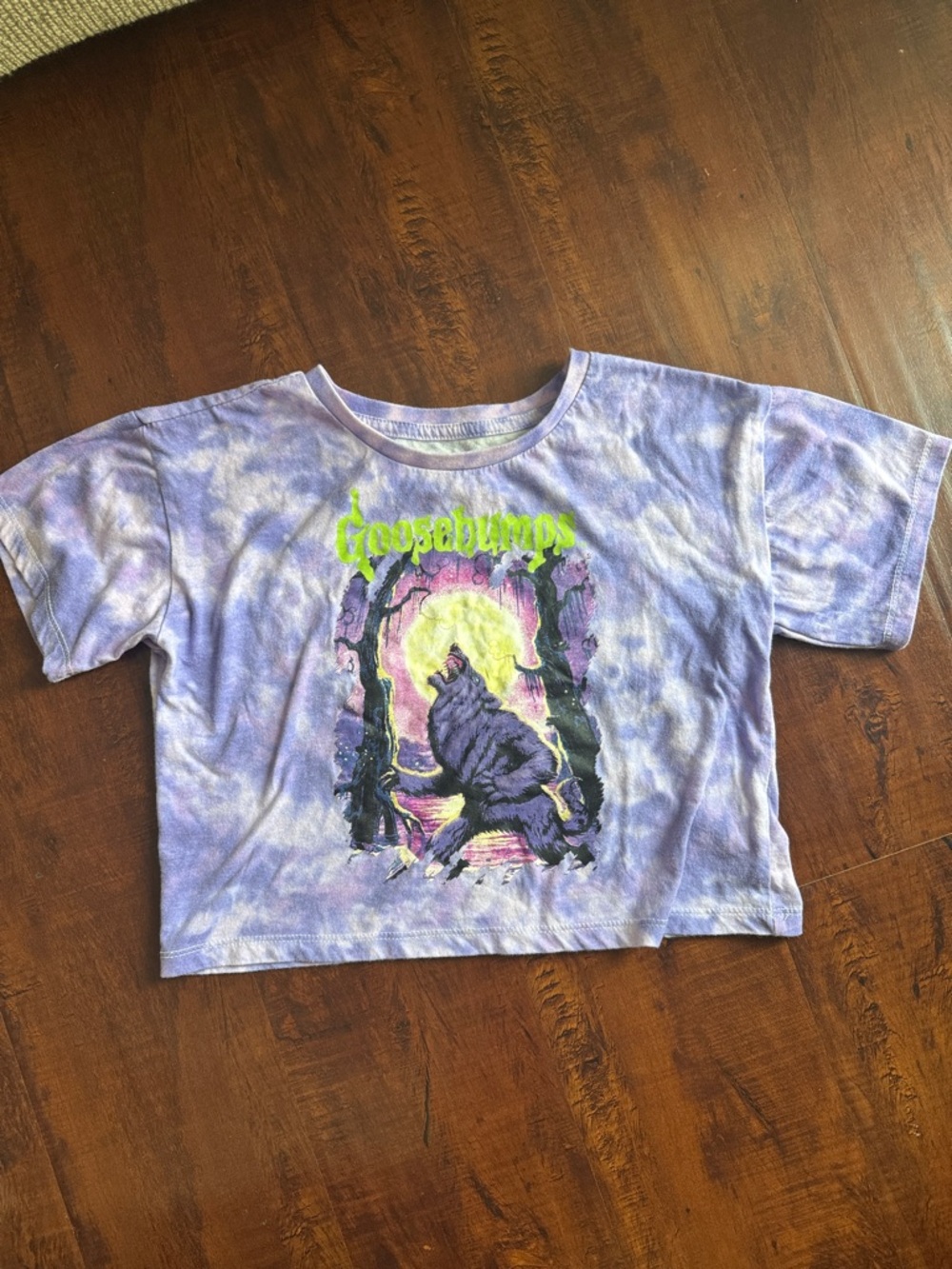 Goosebumps Lavender Tie-Dye Kids Graphic Crop Tee